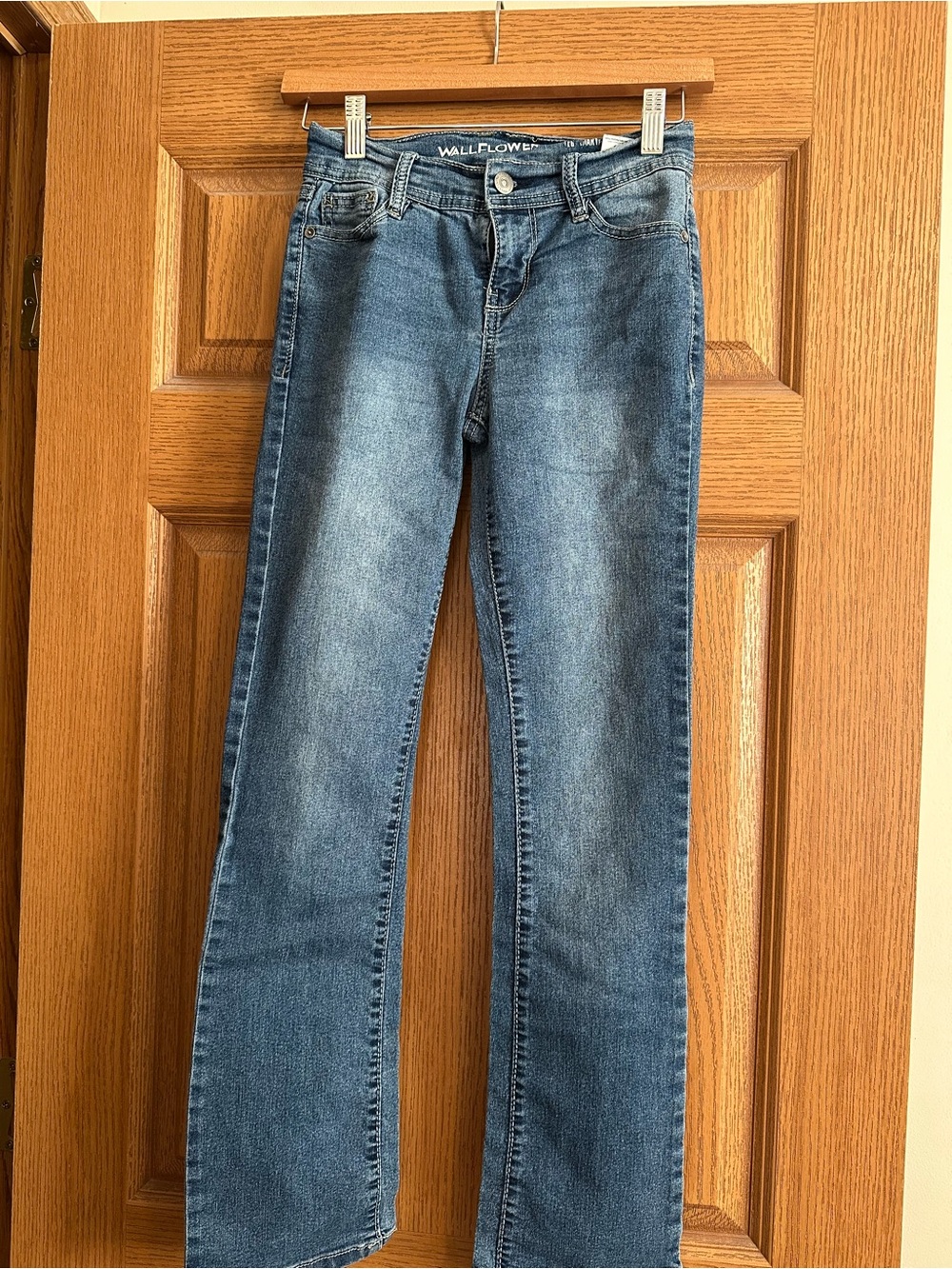 Wallflower Mid-Blue Straight Leg Jeans